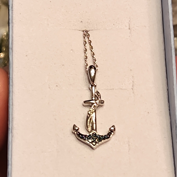 Sterling Silver Anchor Necklace - Picture 2 of 5